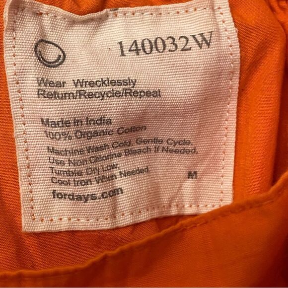 For days orange Organic cotton poplin Natural oversize maxi sun Dress boho M - Picture 8 of 8